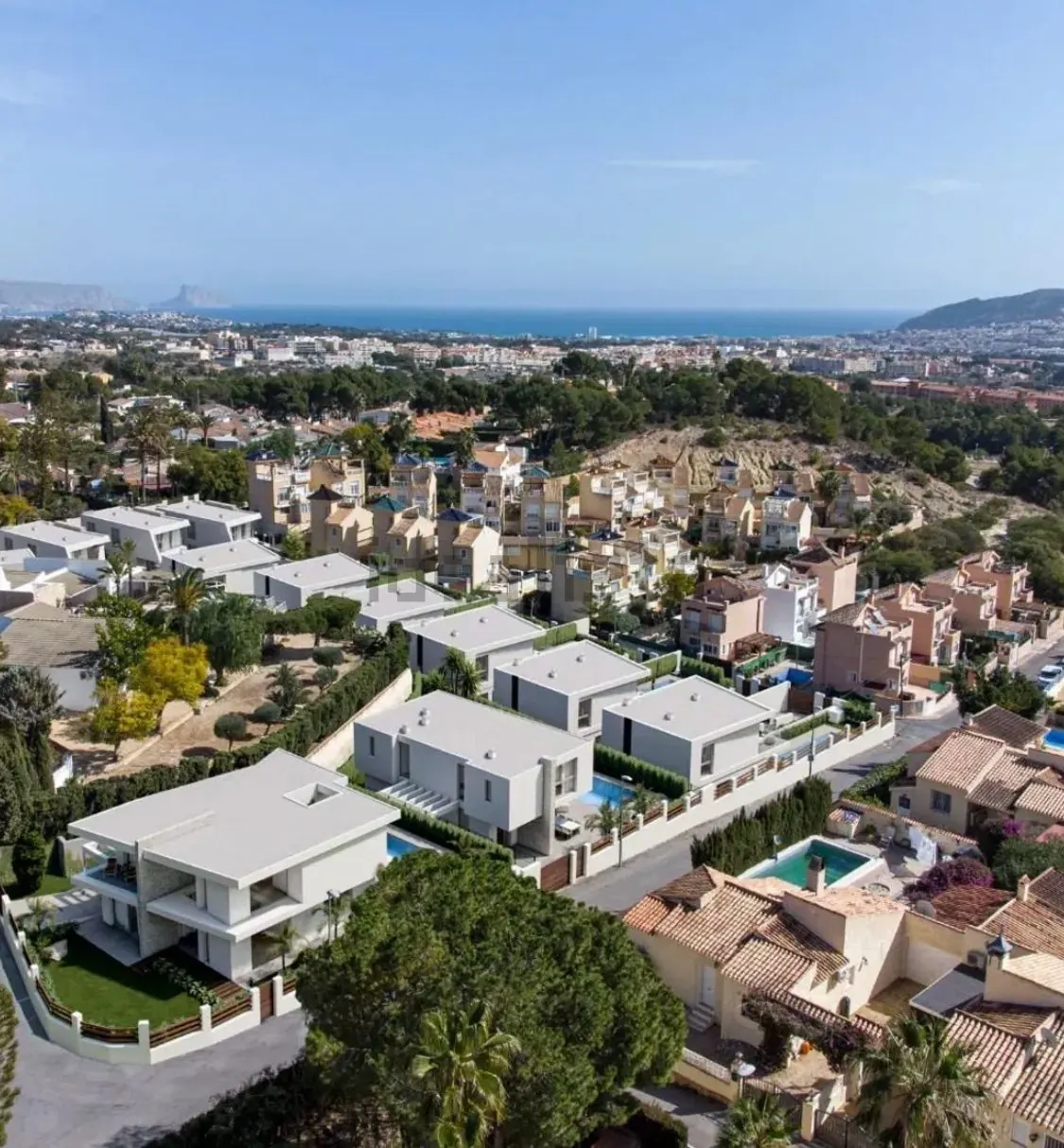 Aerial view of the 13 villas
